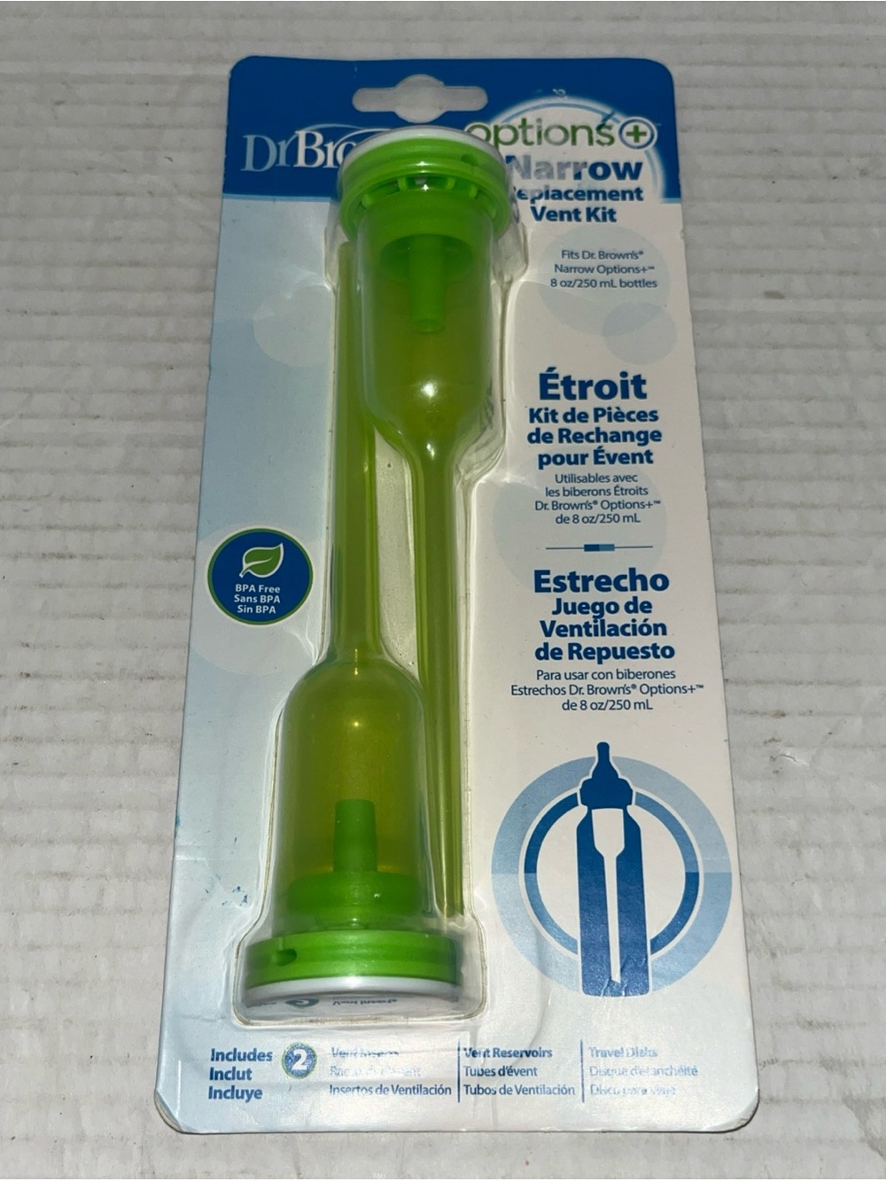 2 Dr. Brown's Options- Natural Flow-narrow  Replacement Vent Kits BPA Free New